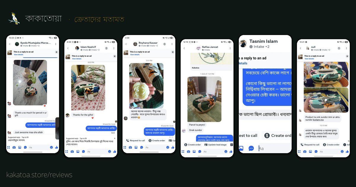 কাকাতোয়ার ক্রেতাদের মতামত